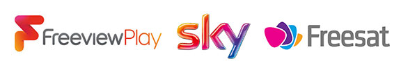 Freeview Freesat Sky logos